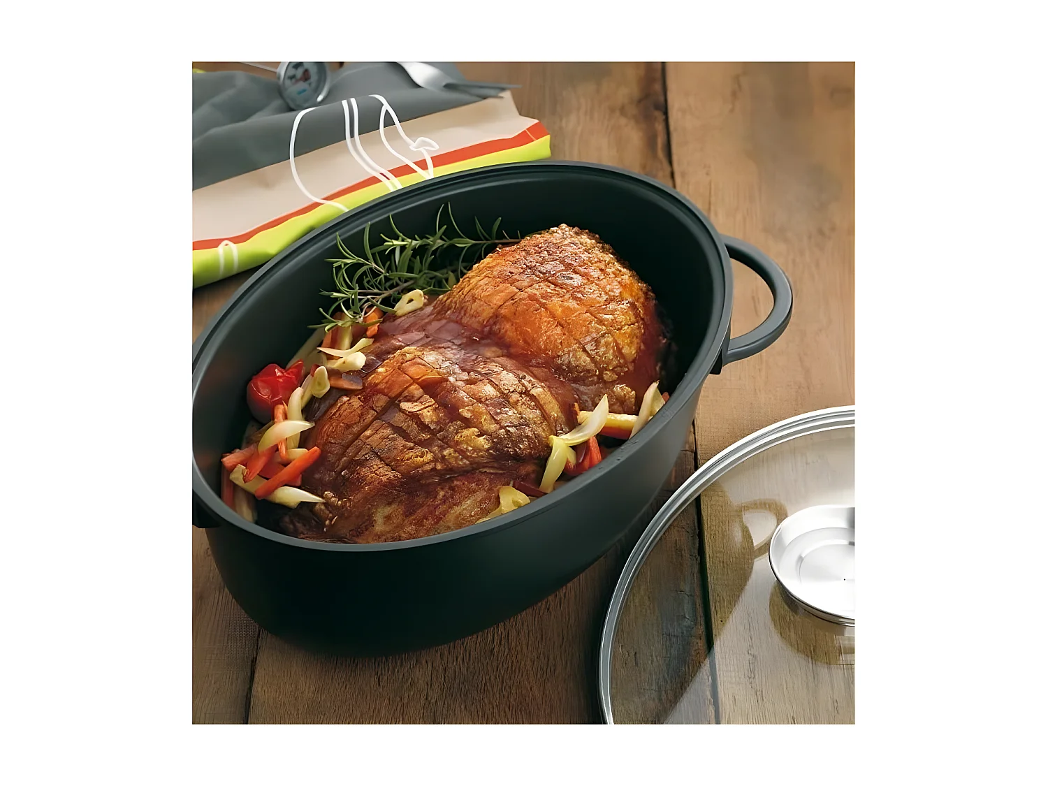Kela Line Cocotte à braiser en fonte d?aluminium 45cm noir - 15153