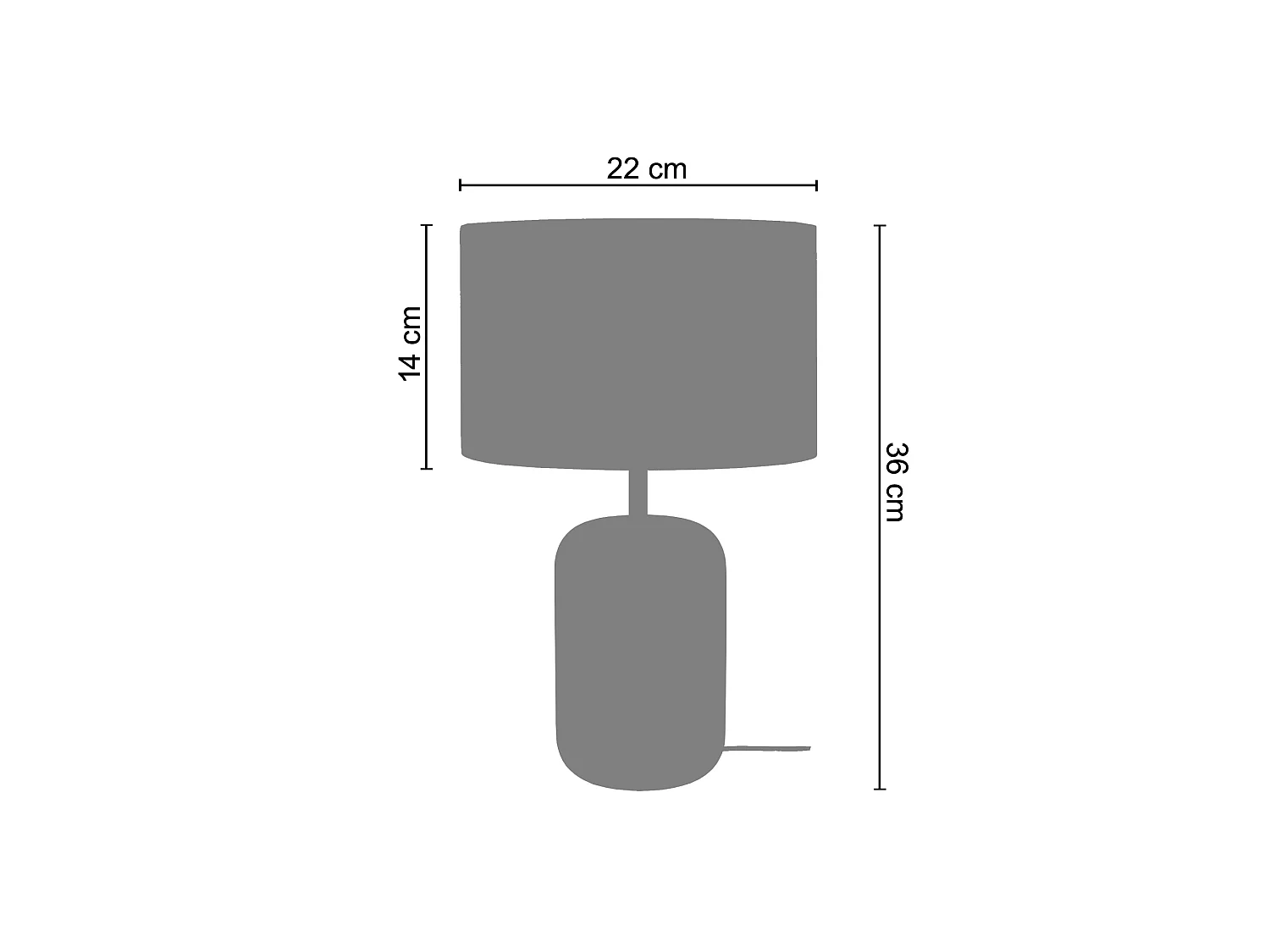 Lampada da tavolo legno metallo coluna GUSTTAVO T nero D'22cm