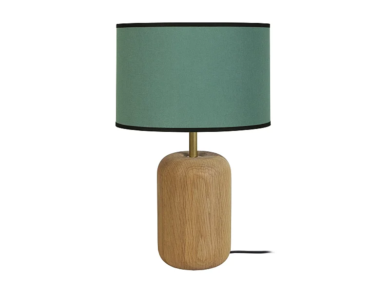 Lampe a Poser TOSEL ,bois,naturel,H36xD22xP22cm