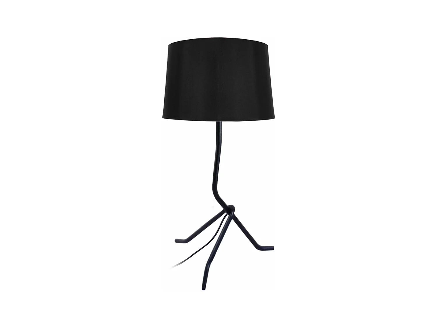 Lampe de chevet trépied métal  noir 48 cm.
