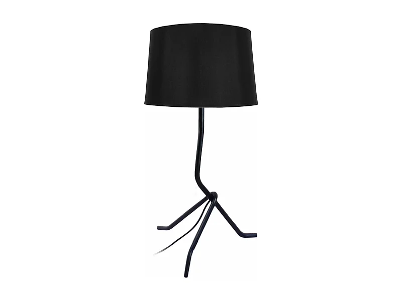 Lampe de chevet trépied métal  noir 48 cm.