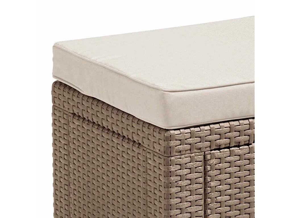 Pouf de rangement Cube avec coussin Cappuccino