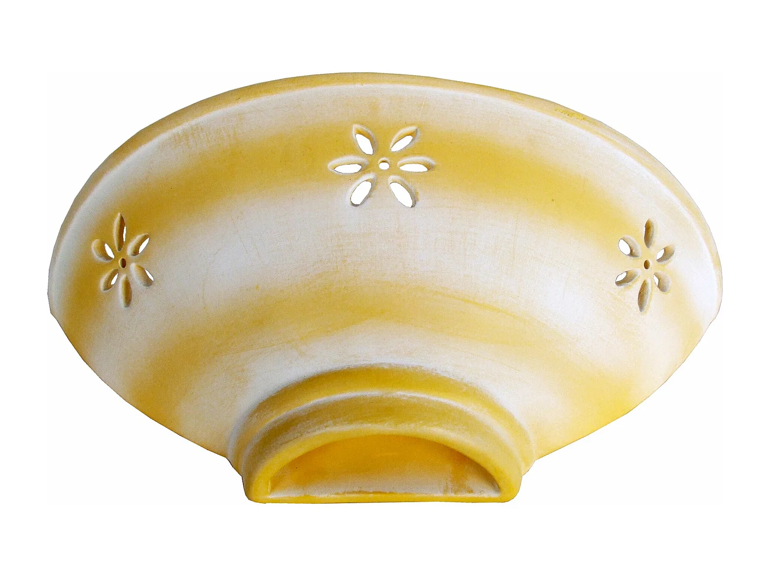 Applique  céramique jaune 11,5 cm.