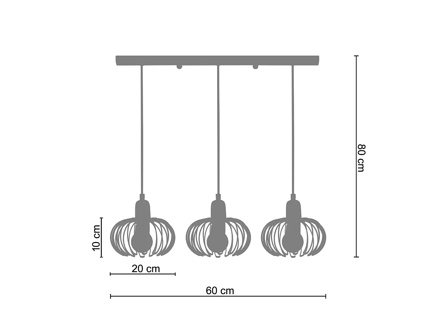 Suspensão TOSEL AFONSO metal bar castanho D60 x  H80  cm