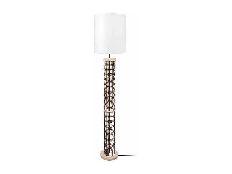 Lampadaire colonne bois  naturel,marron 160 cm.