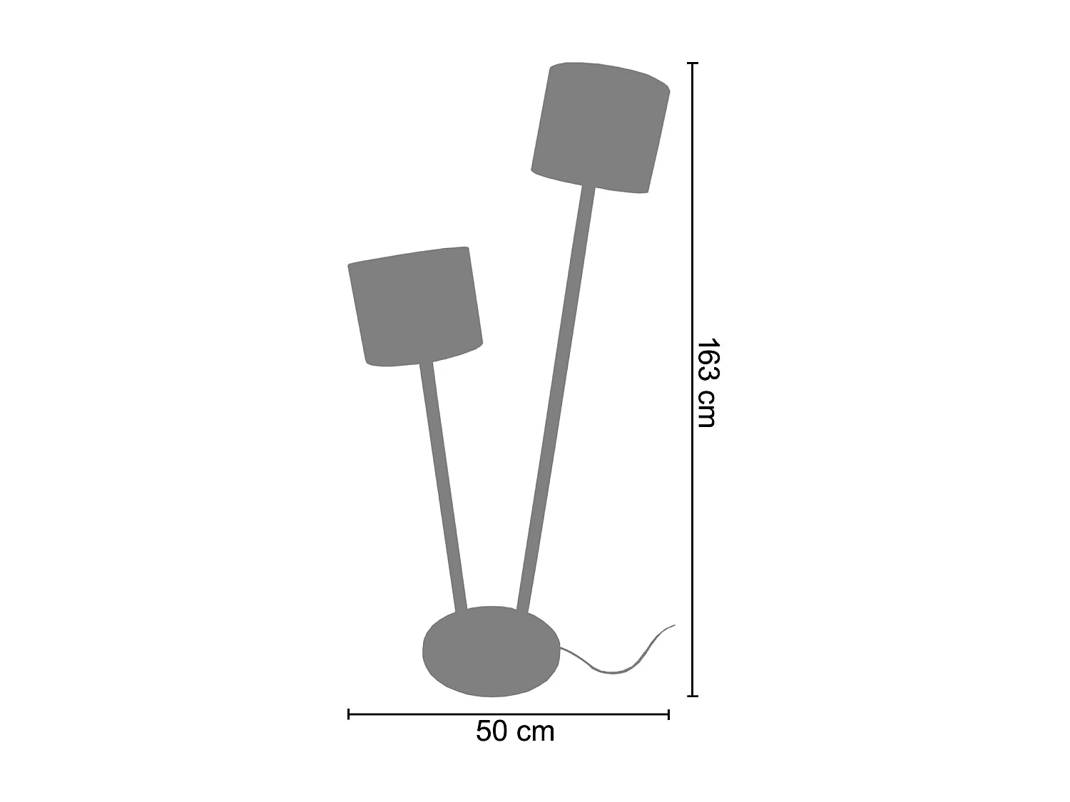 Candeeiro de Pé TOSEL NOIRON metal tripé preto D45 x  H160  cm