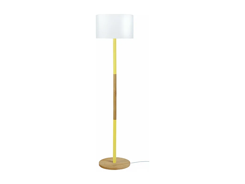 Lampadaire droit naturel,jaune 155 cm.