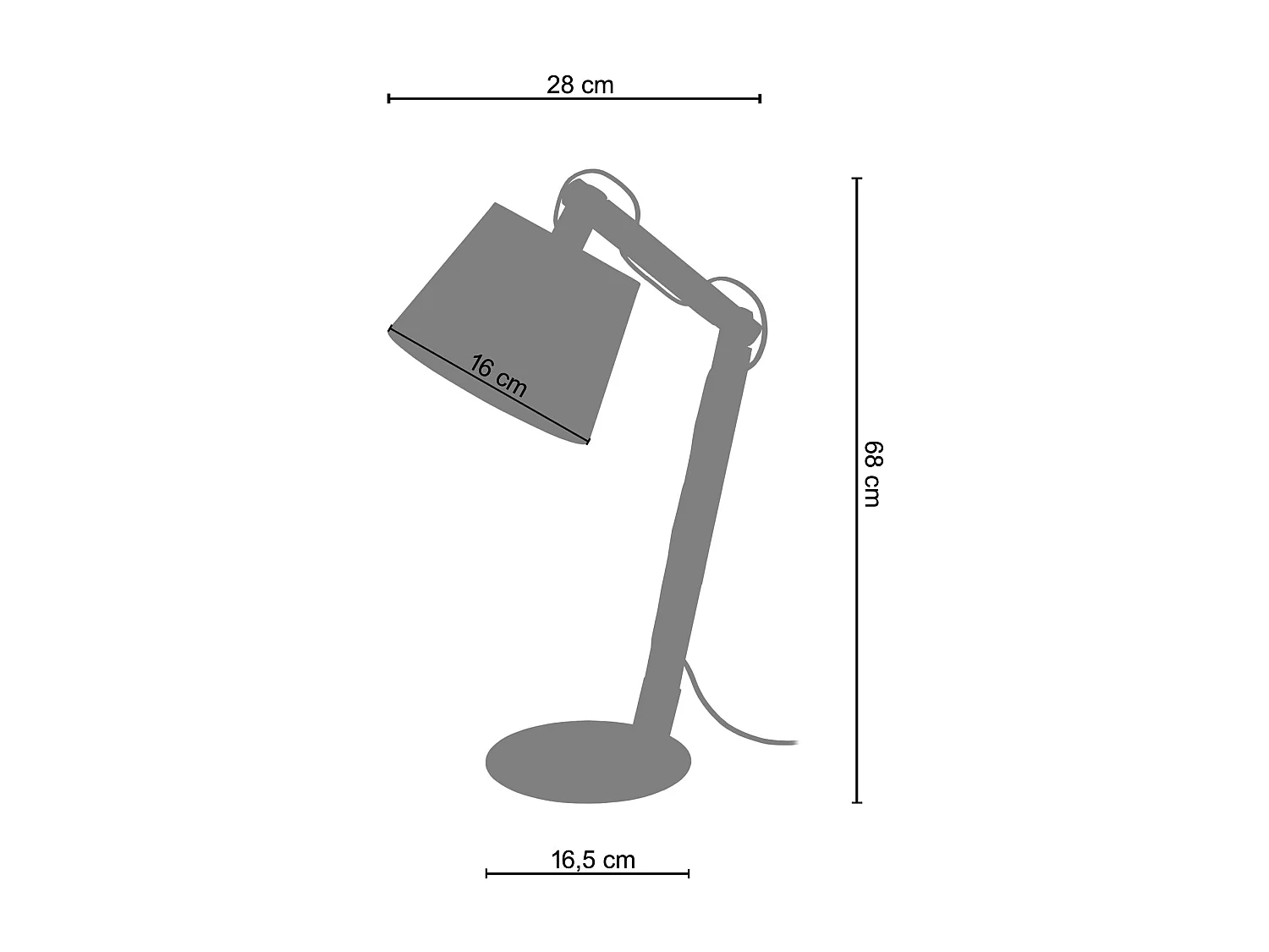 Candeeiro de pé para leitura TOSEL QUOKKA metal articulado rosa D25 x  H155  cm