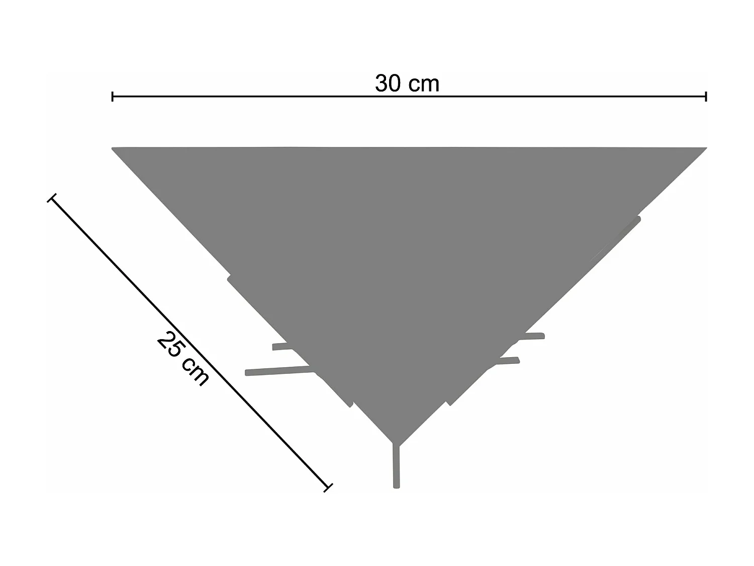 Applique triangle  métall marron 12cm.