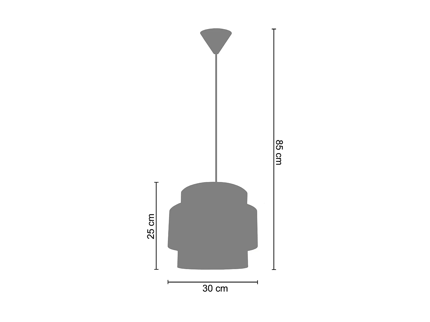 Suspension TOSEL ,métal, Noir  ,H85xD30xP30cm
