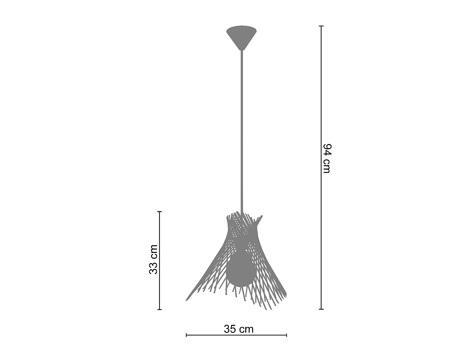 MIKADO - Suspension géométrique métal noir
