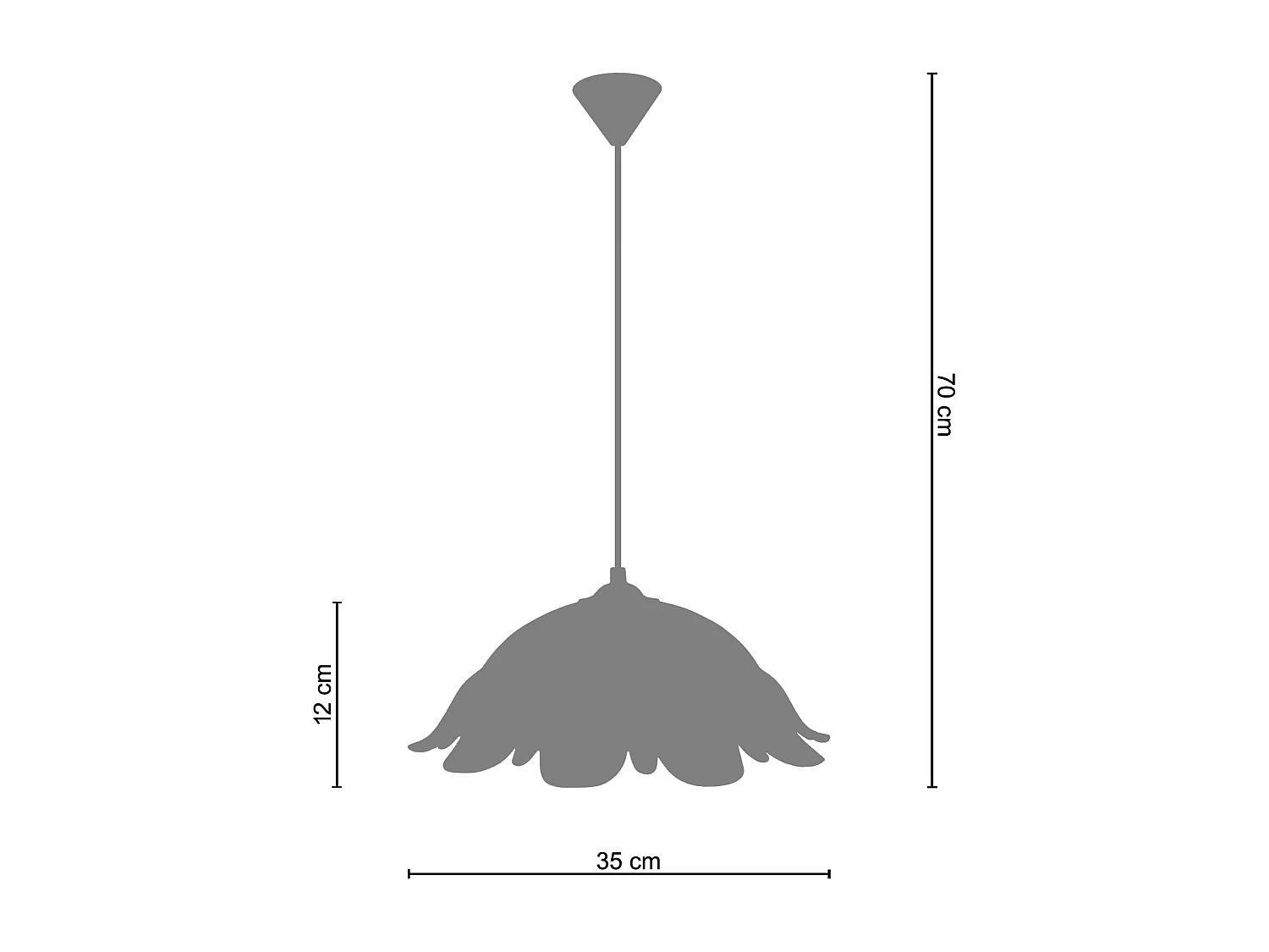 Suspension TOSEL ,verre,Marron, H 70xD35xP35cm