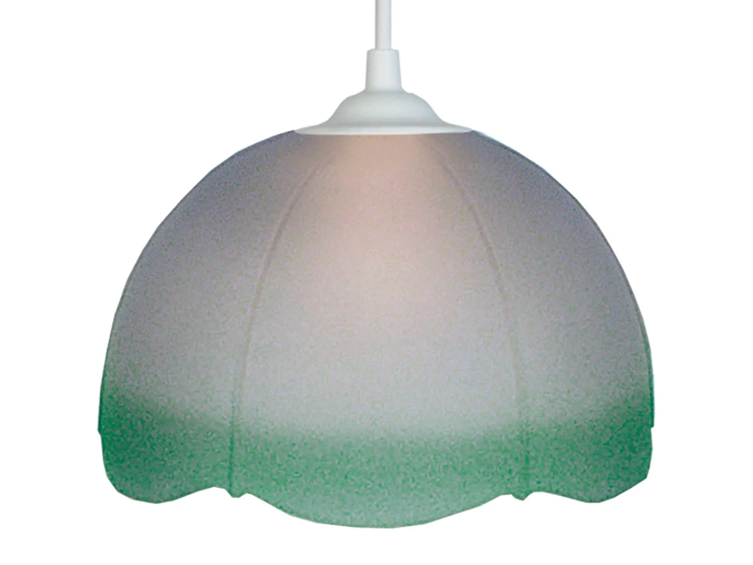 Lampadario a sospensione  vetro cupola  SIENA  acidato    verde D'30 cm
