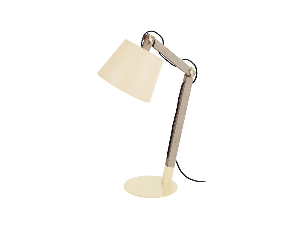Lampe de bureau articulé bois  beige,naturel 68 cm.