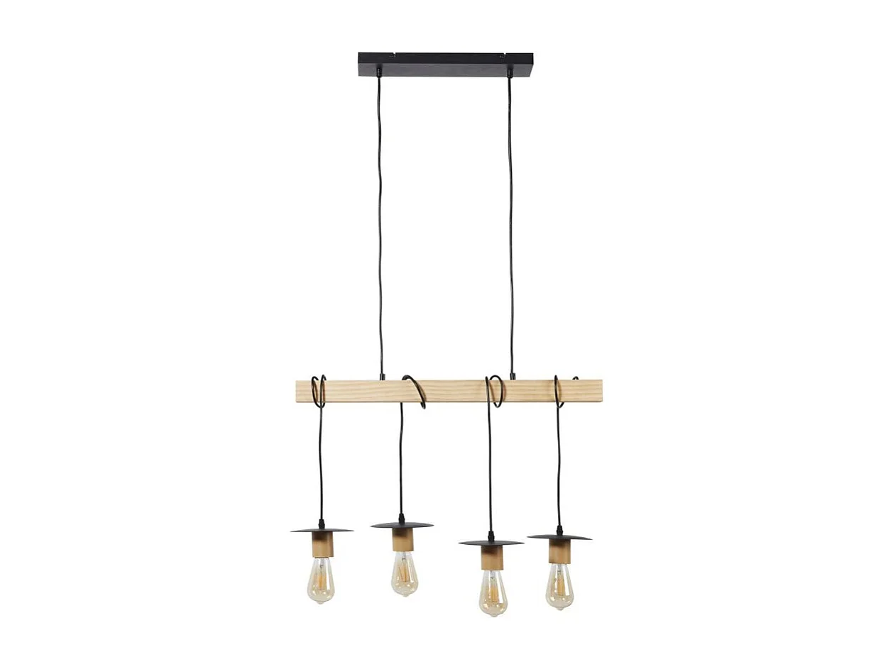 Lampe Suspension 4 Têtes "Florala" 71cm Marron