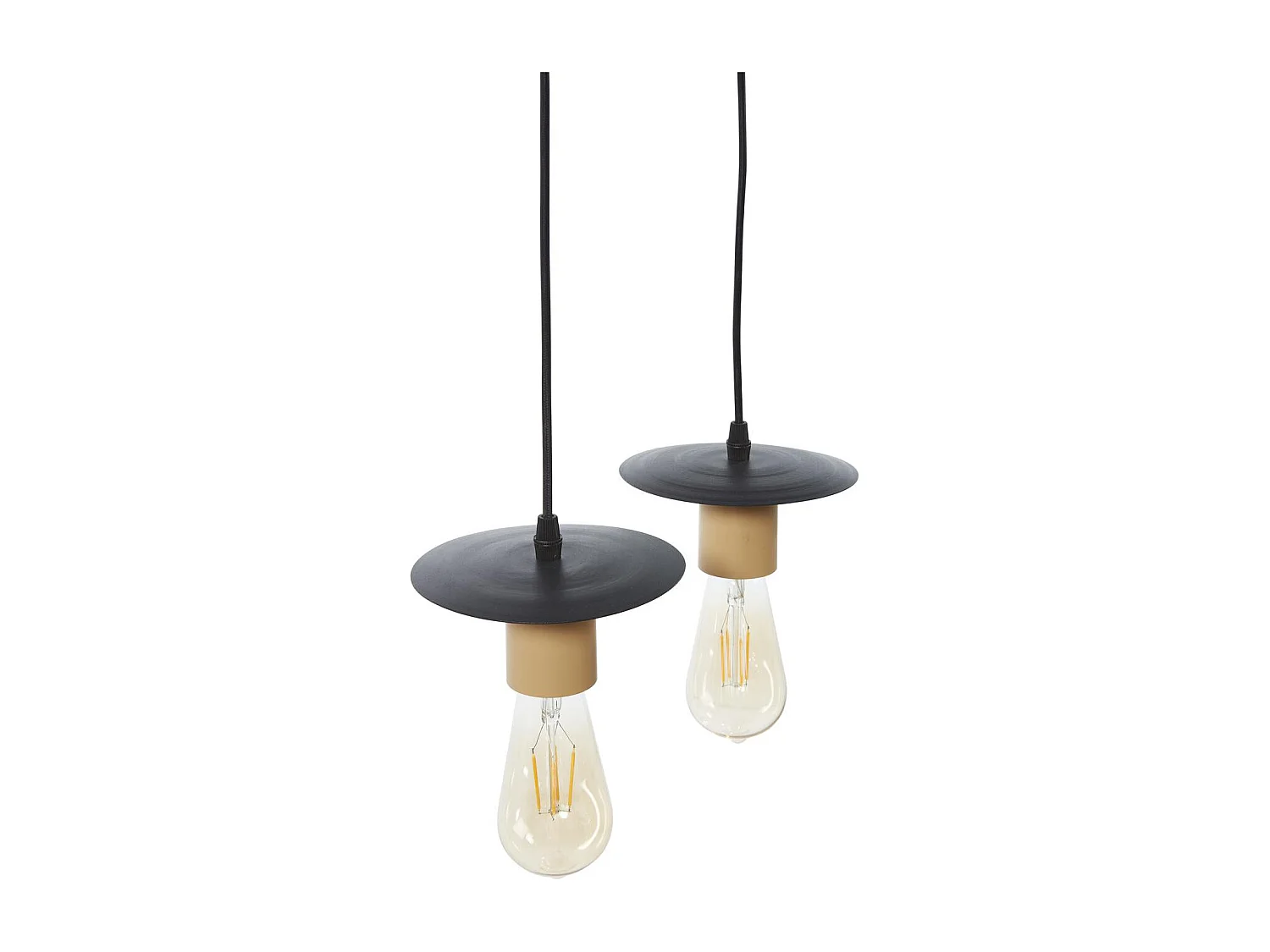 Lampe Suspension 4 Têtes "Florala" 71cm Marron