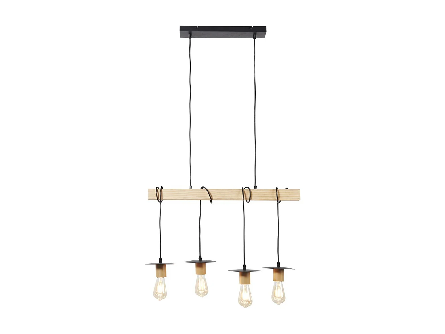 Lampe Suspension 4 Têtes "Florala" 71cm Marron
