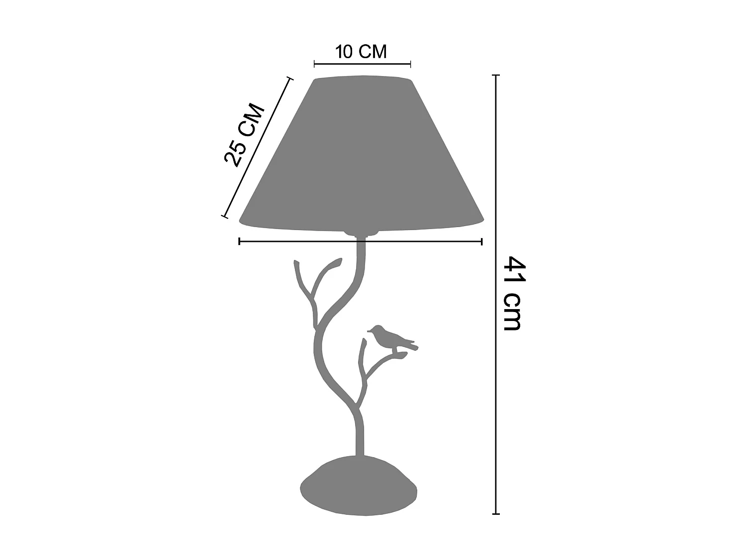 Lampe de Chevet TOSEL ,métal,Gris ,H41xD25xP25 cm
