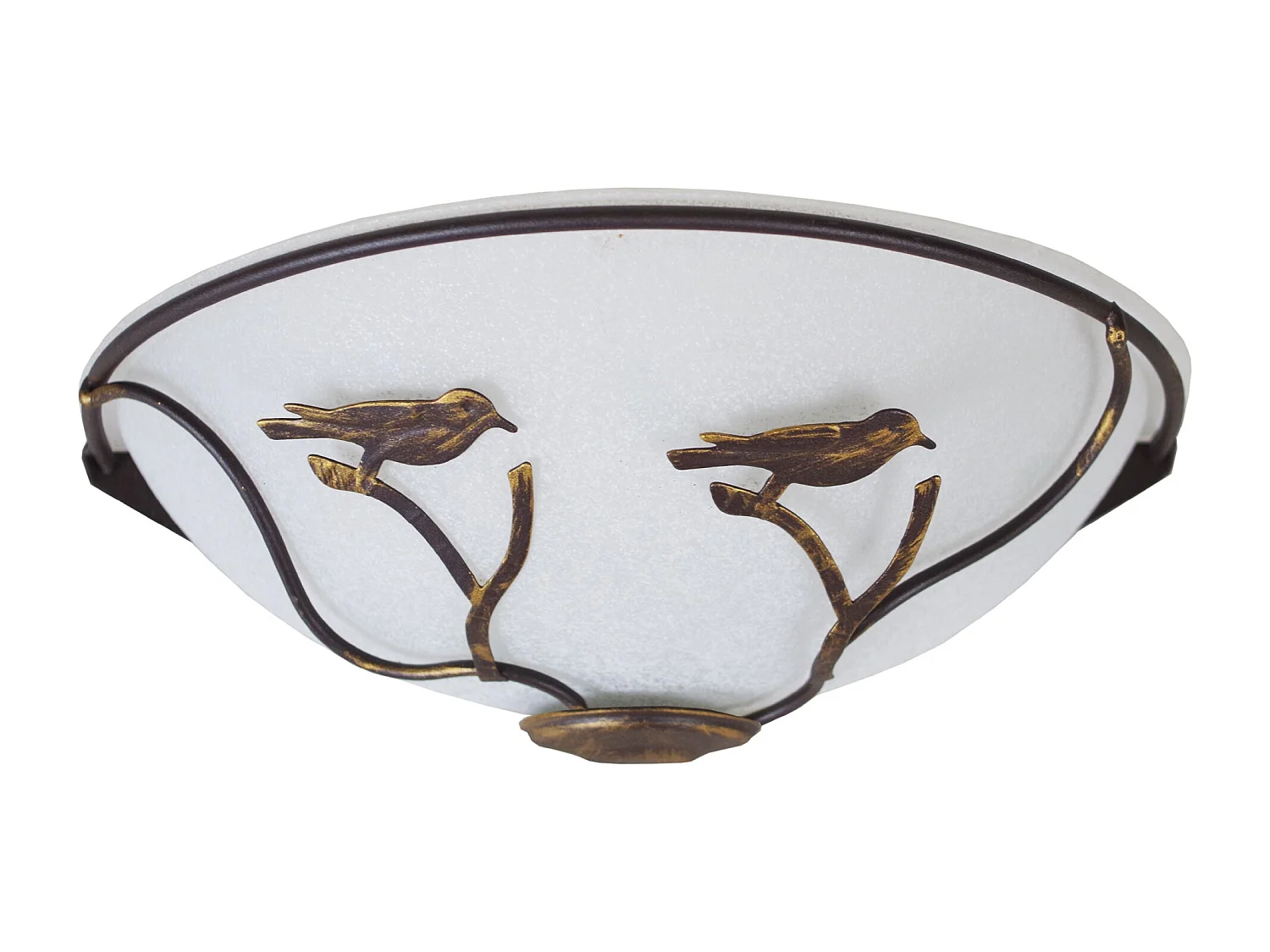 Aplique TOSEL BIRDS vidro meia tigela educado D30 x  H16  cm