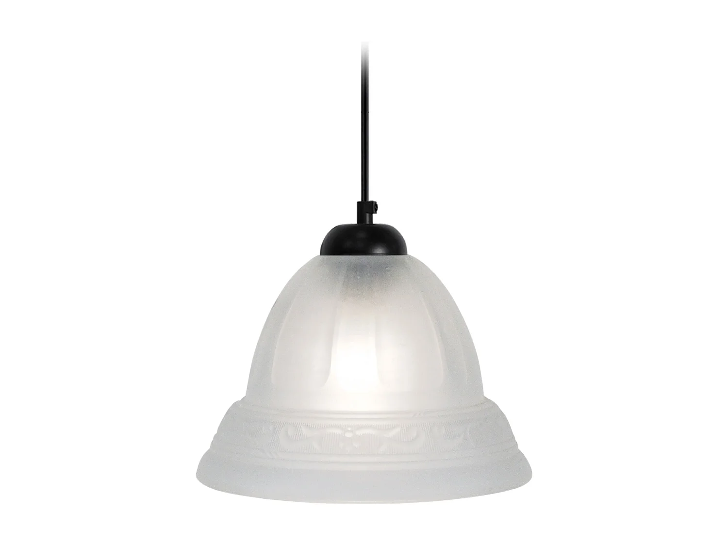 Suspensão TOSEL  CLASSIC vidro Sino. cetim D17 x  H68  cm