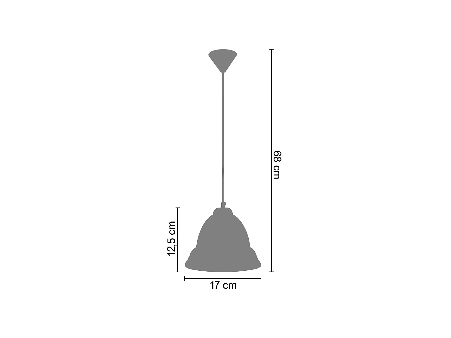 Suspension TOSEL ,verre,Noir ,H68xD17xP17cm