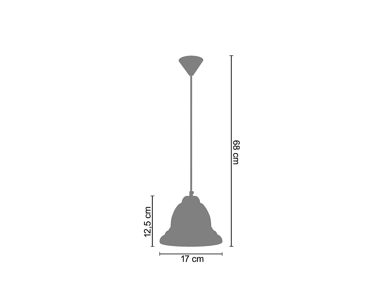Suspension TOSEL ,verre,Noir ,H68x D 17xP17cm
