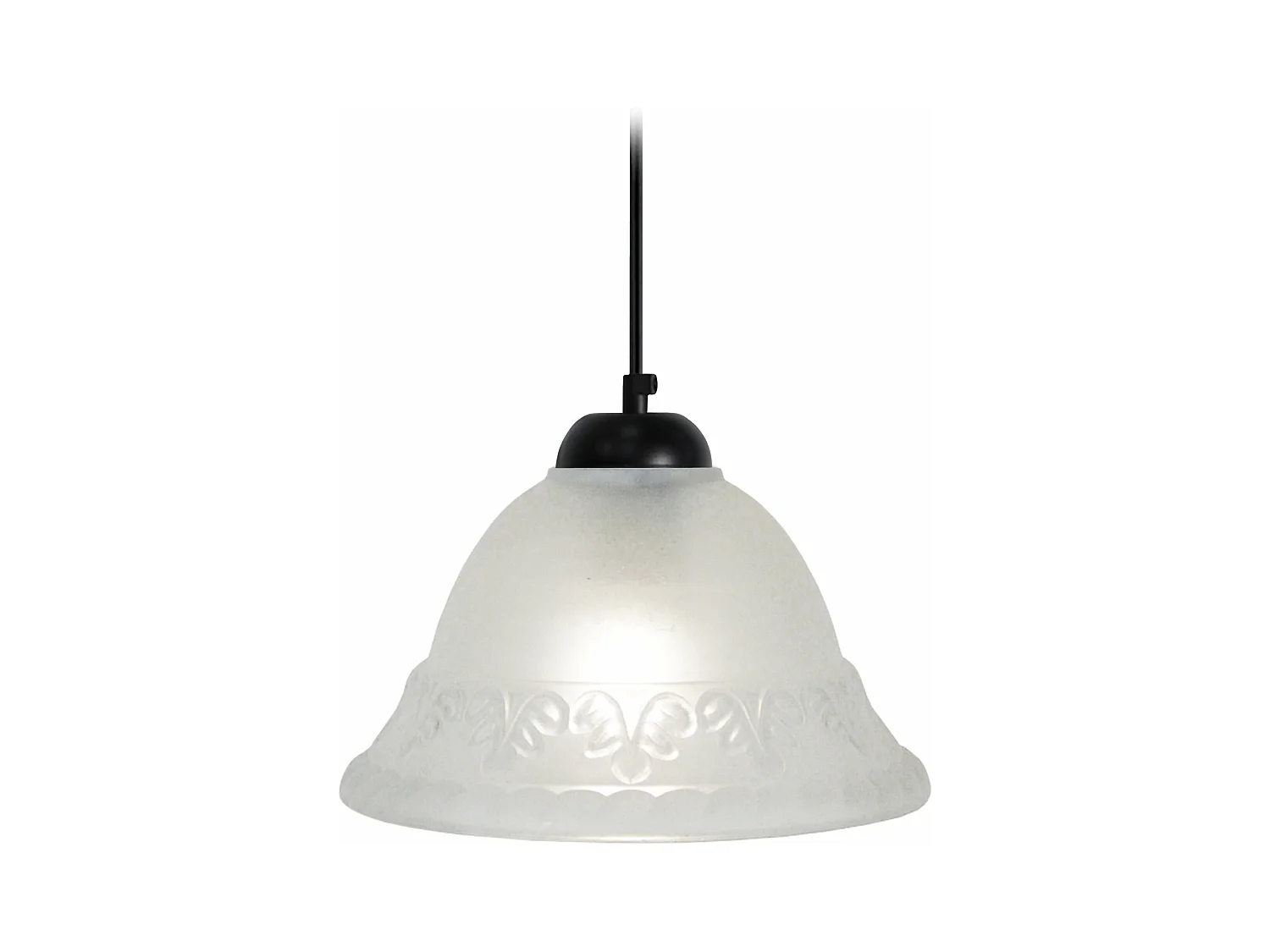 Suspension, cloche verre  satiné 68 cm.