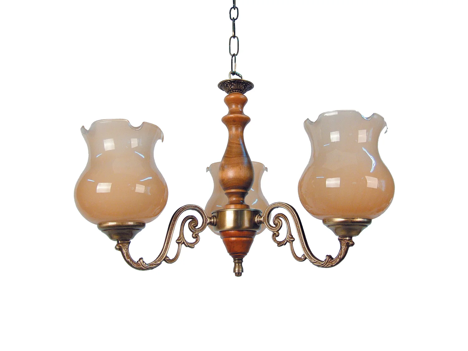 Lustre TOSEL VAL D'ISÉRE vidro braço âmbar D56 x  H80  cm