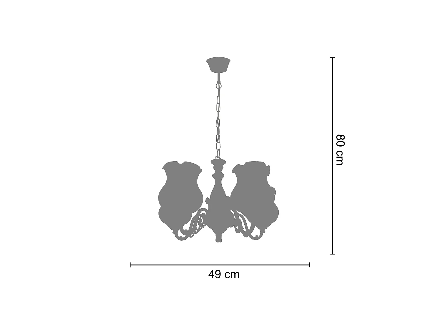 Lustre TOSEL VAL D'ISÉRE vidro braço âmbar D49 x  H80  cm
