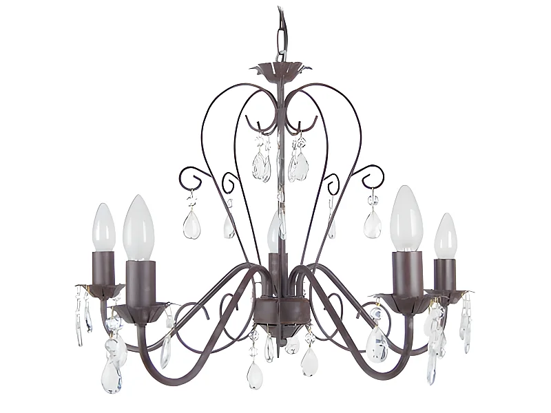 Lustre TOSEL PAMPILLES C lâmpada decorativa braço transparente D60 x  H80  cm