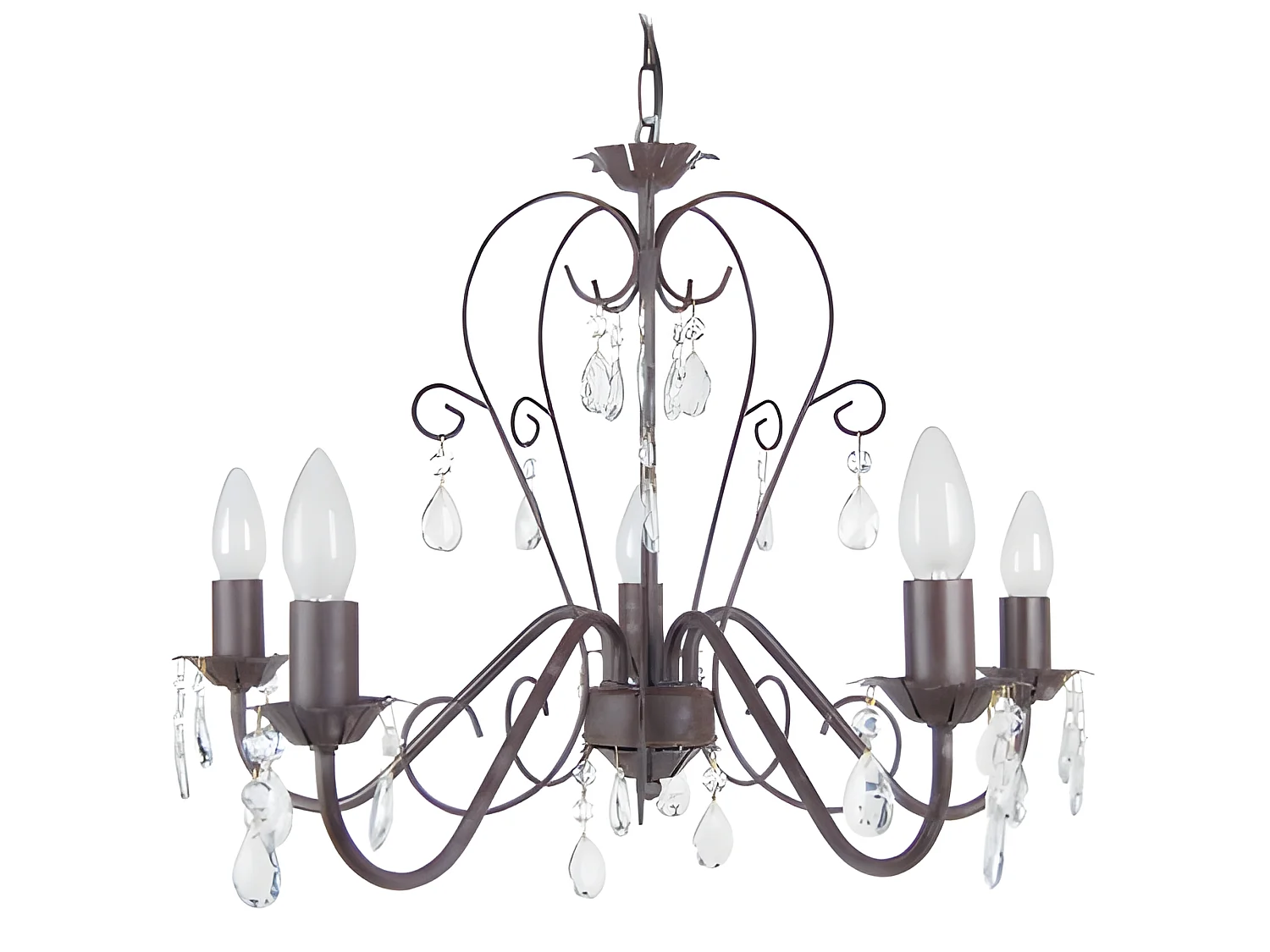 Lustre TOSEL PAMPILLES C lâmpada decorativa braço transparente D60 x  H80  cm