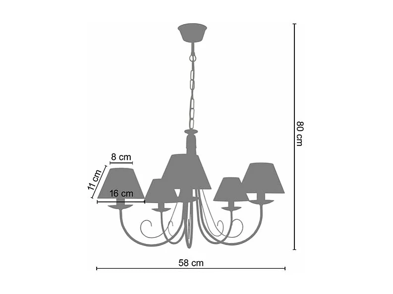 Lustre TOSEL CÔTE D'IVOIRE A tecido braço branco D84 x  H90  cm