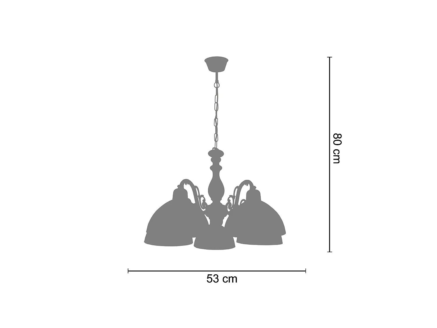 Lustre TOSEL VAL D'ISÉRE vidro braço cetim D53 x  H80  cm