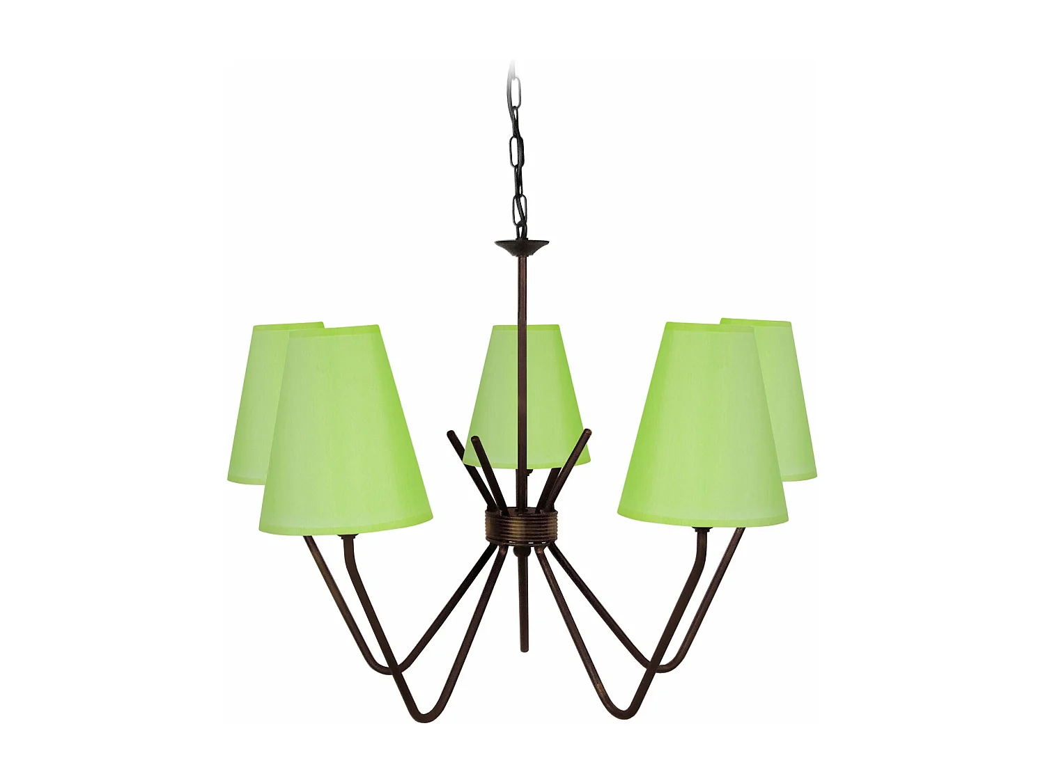 Suspension globe métal  beige 110 cm.