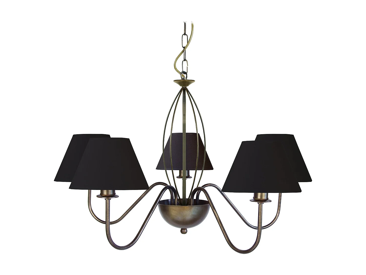 Lustre TOSEL EPOCA tecido braço preto D80 x  H90  cm