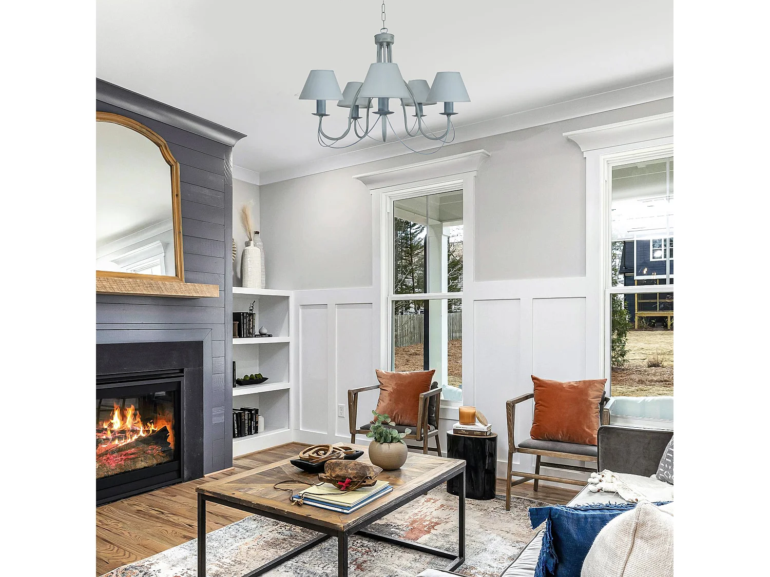 Plafón Araña TOSEL , metal,Gris ,A80xD48xP48cm