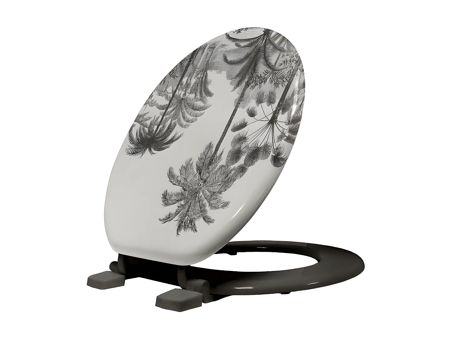 Abattant WC Imprimé "Cocoty" 47cm Noir