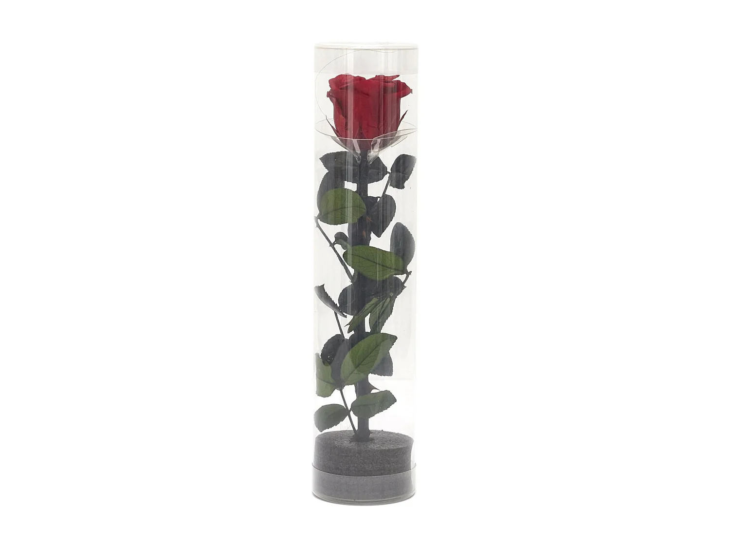 Fleur Artificielle "Rose sur Tige" 30cm Vert & Rouge