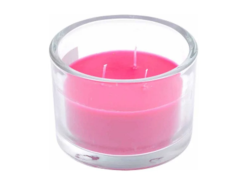 Bougie Verrine Parfumée "Essentiel" 12cm Rose