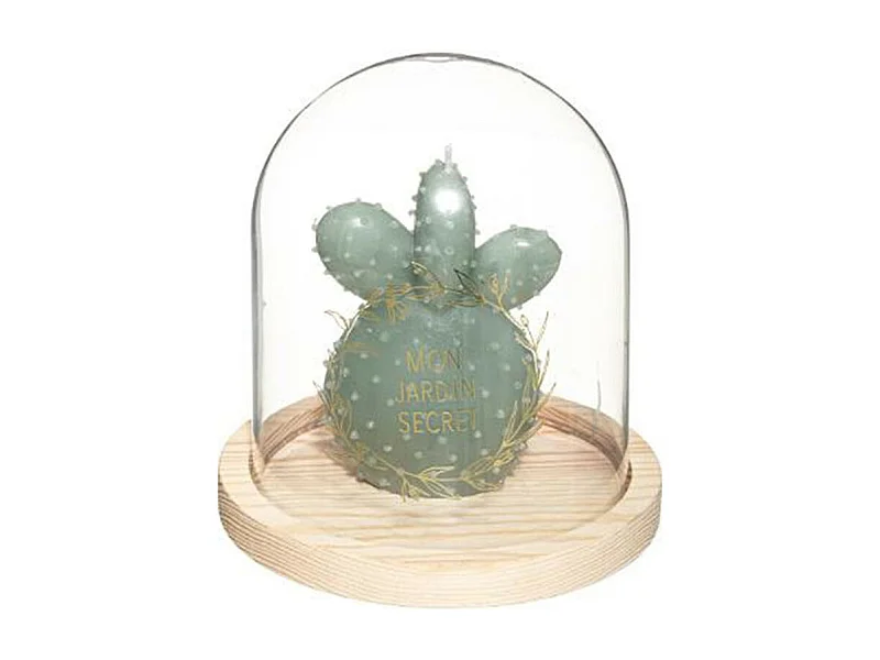 Bougie avec Cloche en Verre "Jardin" 145g Vert