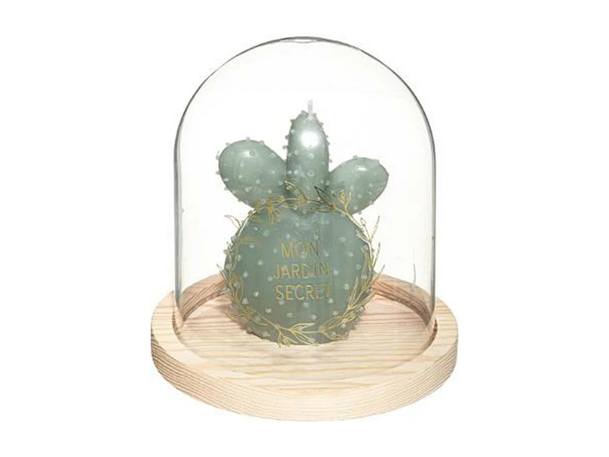 Bougie avec Cloche en Verre "Jardin" 145g Vert
