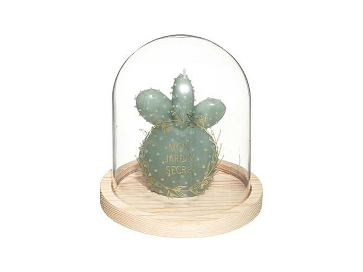 Bougie avec Cloche en Verre "Jardin" 145g Vert