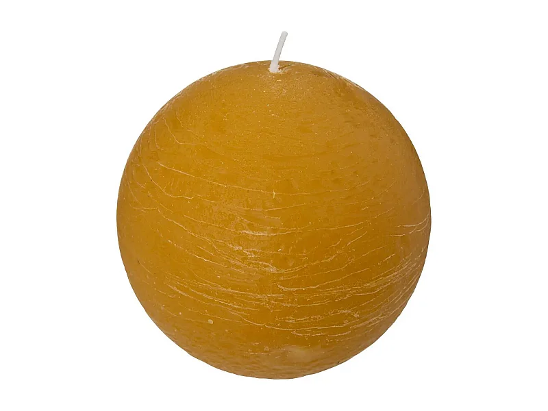 Bougie Boule "Rustic" 10cm Jaune