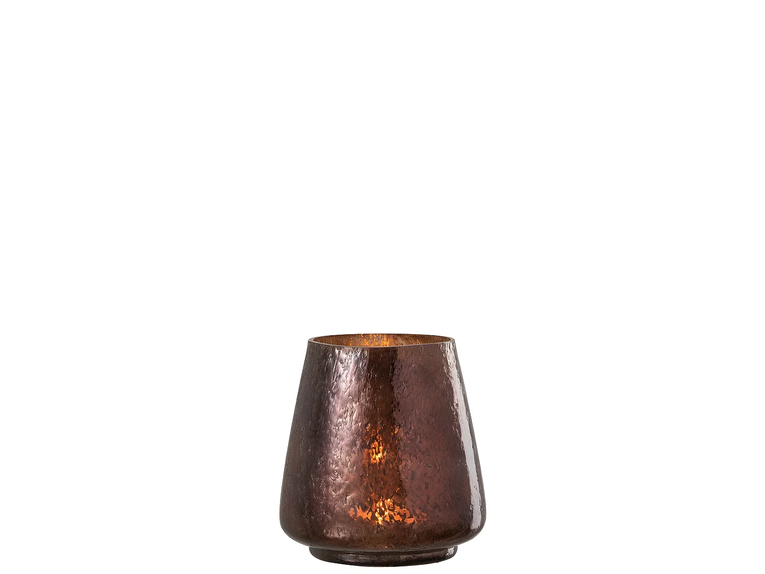 Photophore Design en Verre "Arrondi" 16cm Marron