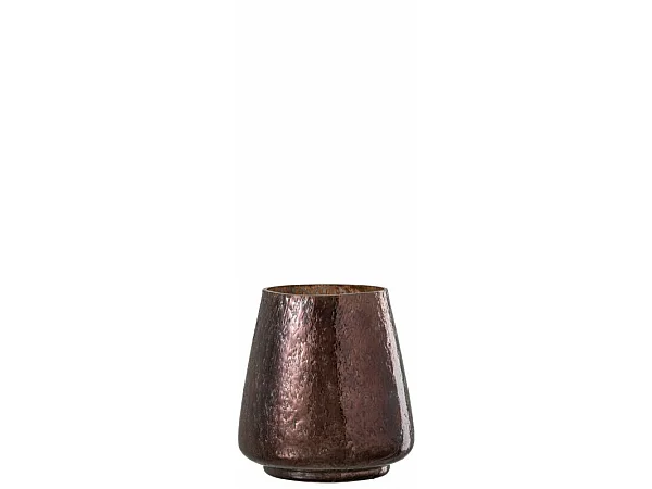 Photophore Design en Verre "Arrondi" 16cm Marron