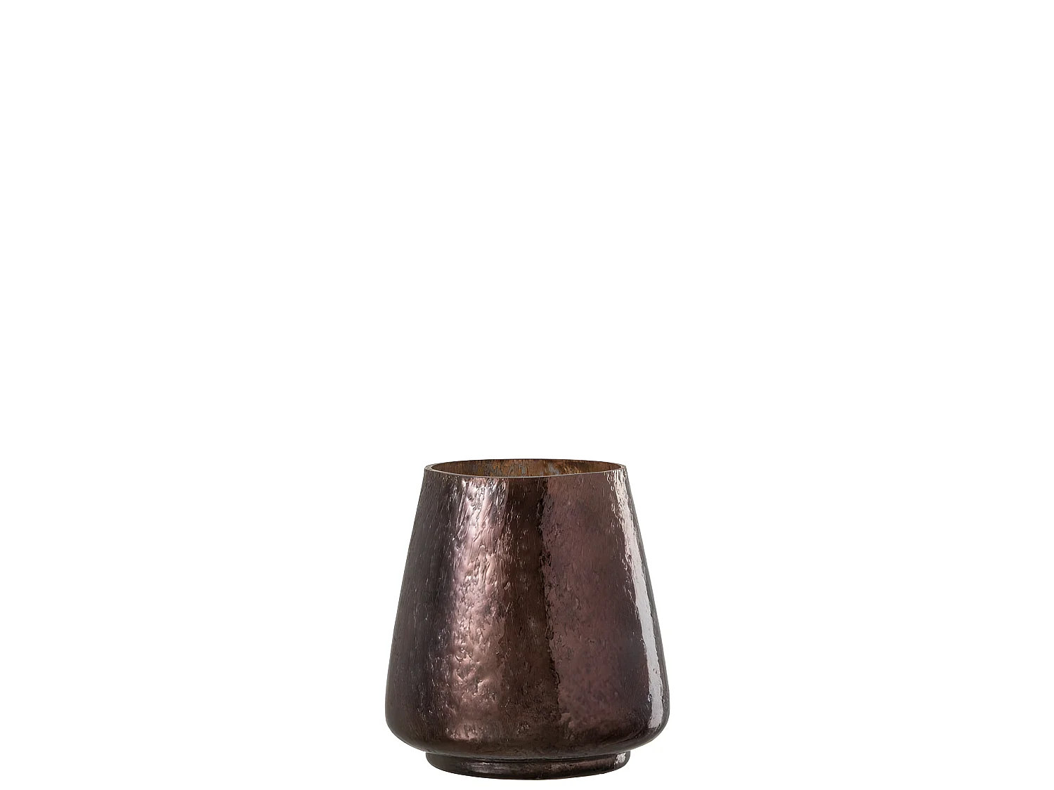 Photophore Design en Verre "Arrondi" 16cm Marron