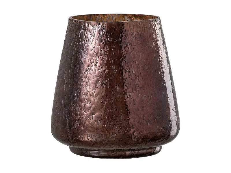 Portavelas de vidrio marrón 14x14x16 cm