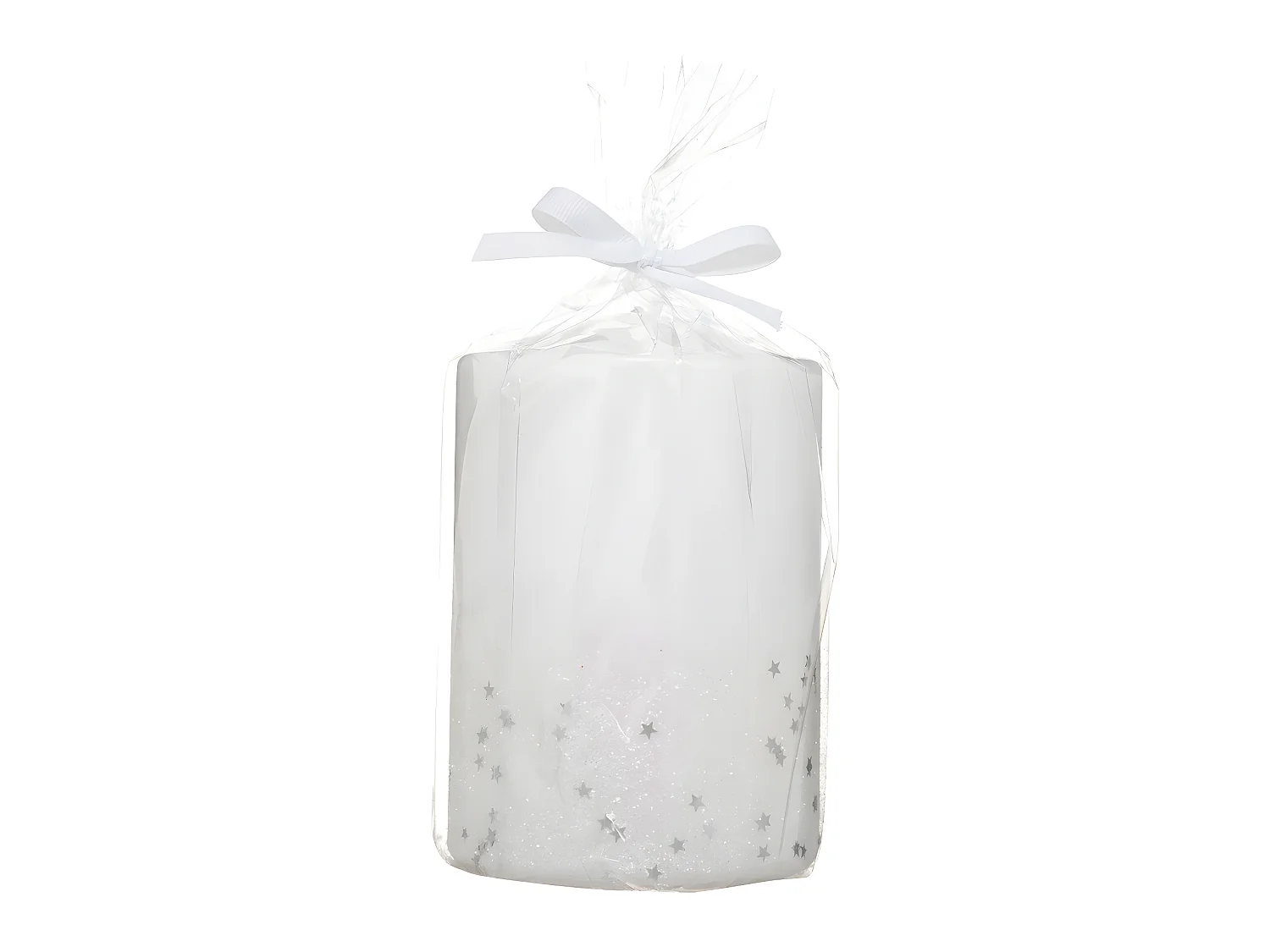 Bougie Déco Paillettes "Colorama" 90g Blanc