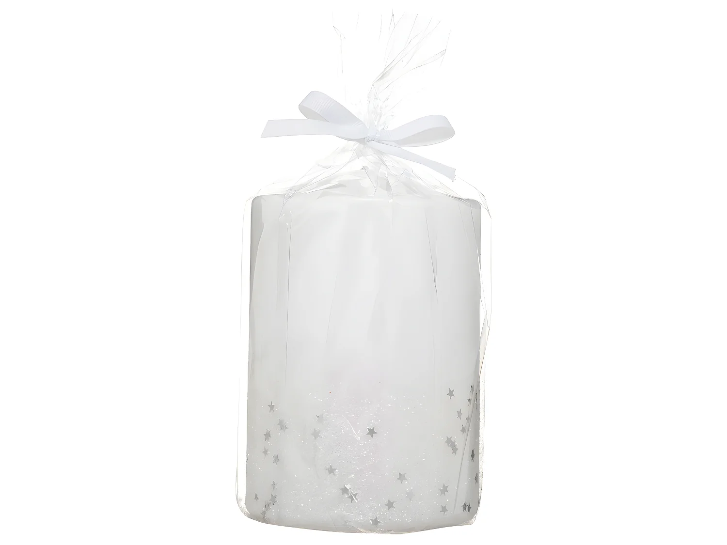 Bougie Déco Paillettes "Colorama" 90g Blanc