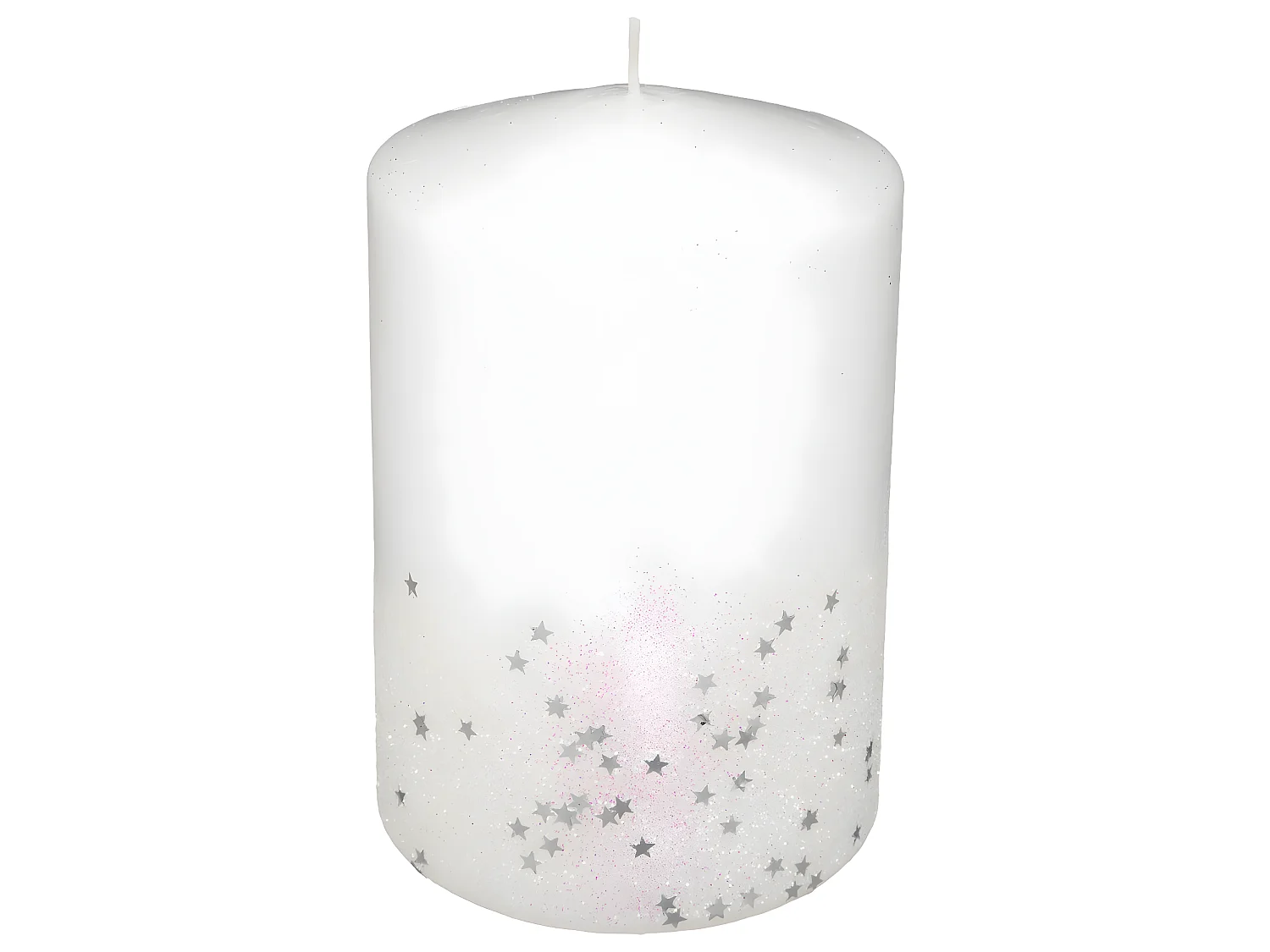 Bougie Déco Paillettes "Colorama" 90g Blanc